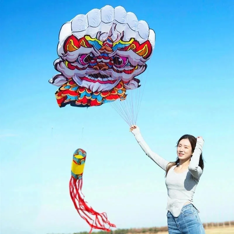 

free shipping lion kite flying soft kite for adults kites line traditional kite professional kite for children inflatable games