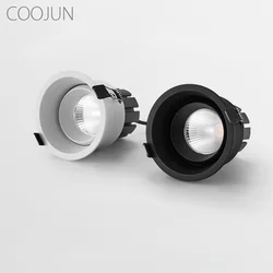 COOJUN Recessed LED Downlight AC110V-240V 5W 7W 12W Narrow Border Spotlight COB Dimmable Ceiling Lamps For Home illumination