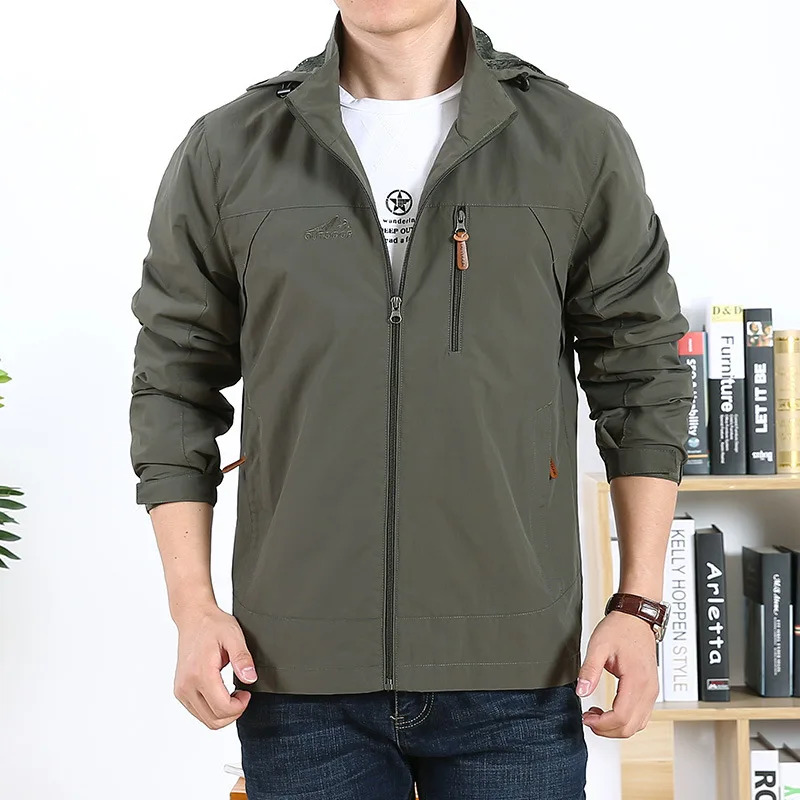 Spring and Autumn Plus-size Quick-drying Outdoor Sports Jacket for Men - Suitable for Camping, Hiking and Fishing