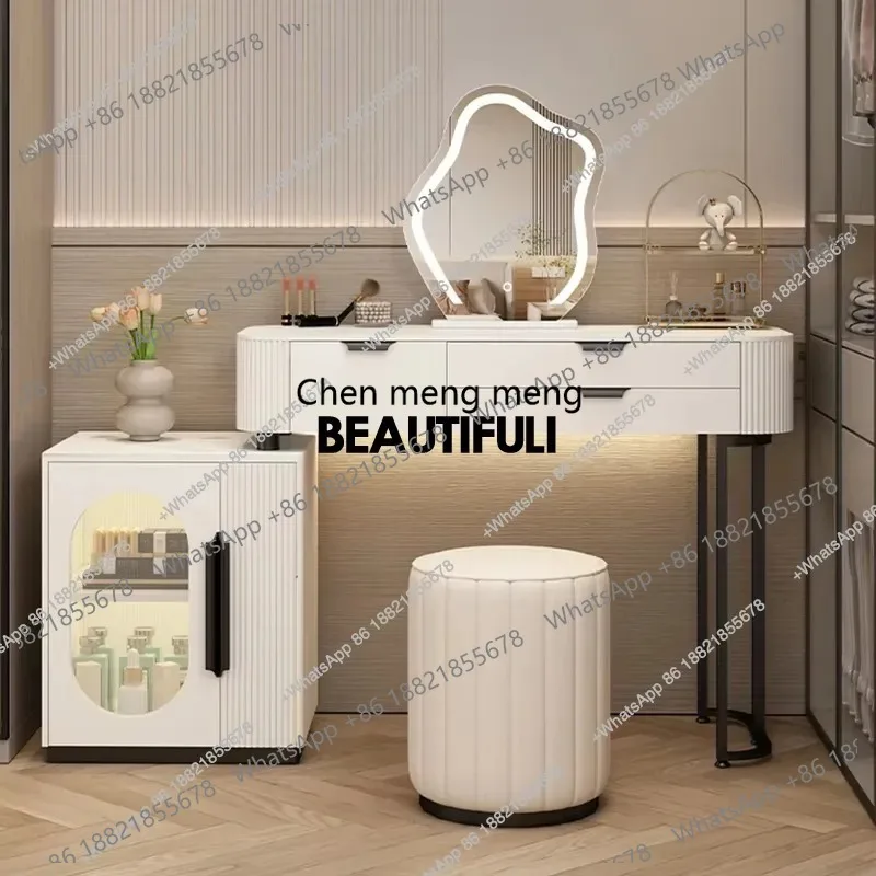 

Classic White Vanity Table Modern Storage European Drawer Vanity Desk Luxury Vintage Table Maquillage Avec Miroir Furniture H