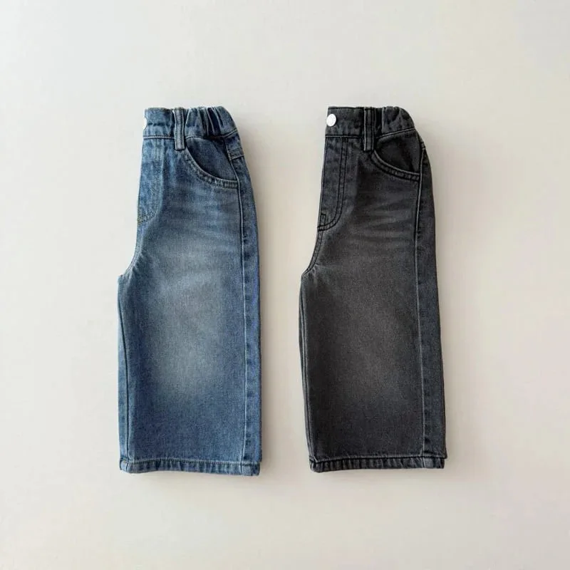 

2025 Autumn New Children Jeans Fashion Girls Casual Pants Loose Kids Denim Trousers Boys Vintage Versatile Toddler Baby Clothes