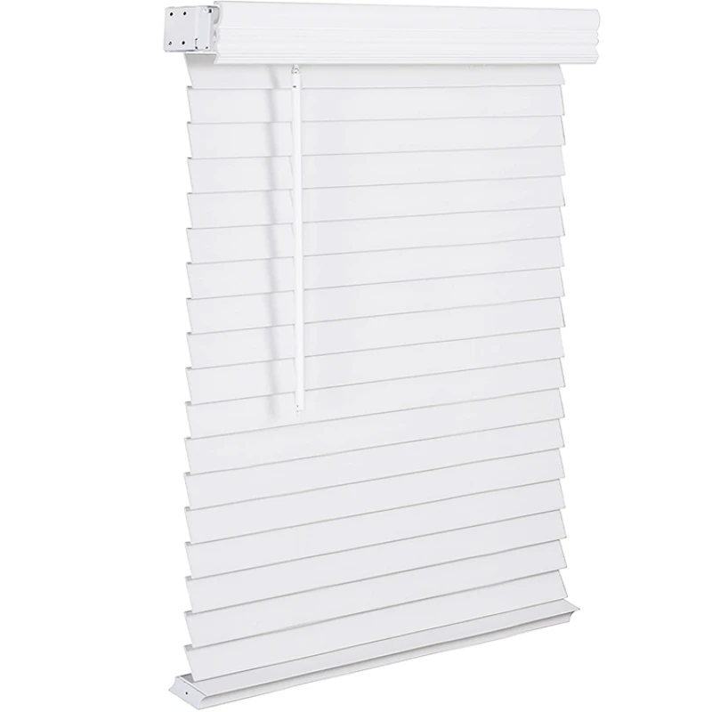 Free samples waterproof cordless faux wood white venetian blinds pvc for home