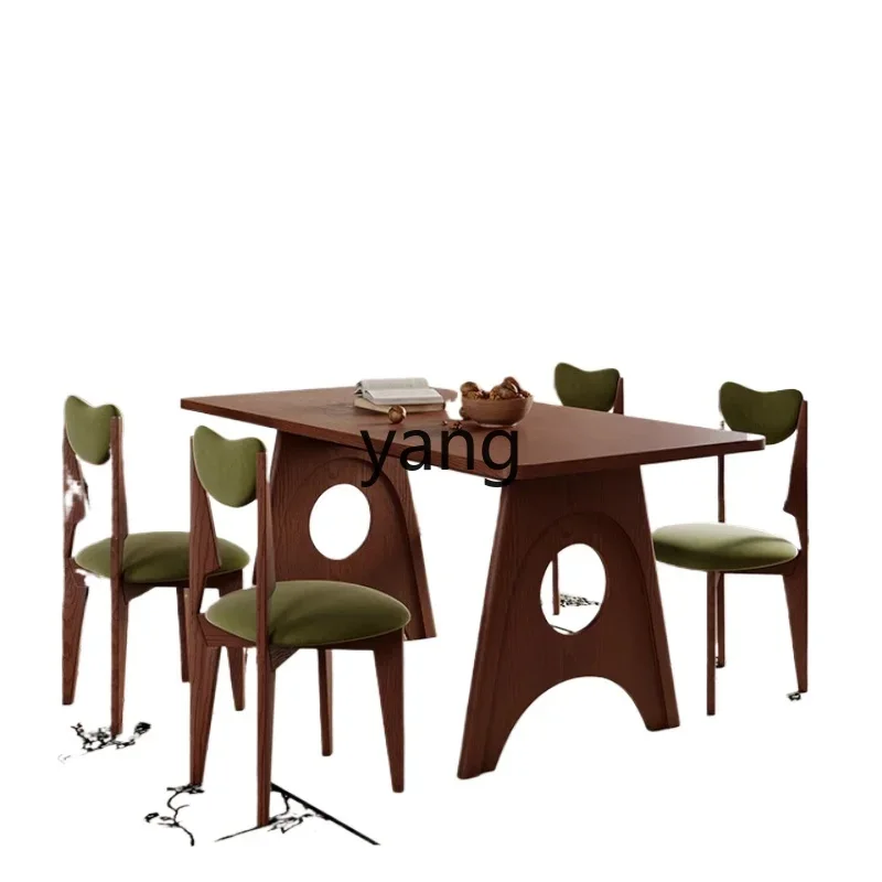 CX Fuzhong antique dining table living room home solid wood dining table and chair combination