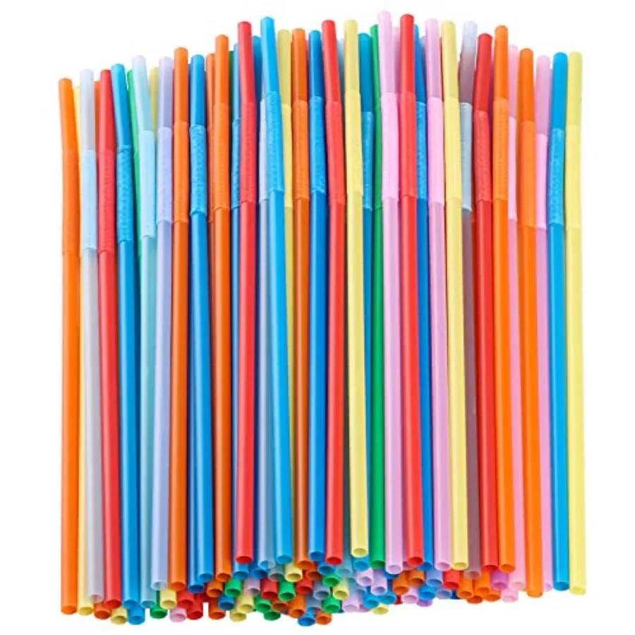 

12.8inch Colorful Extra Long Flexible Bendy Drinking Straws for Parties and Events Ideal for Beverages Convenient Disposable Us