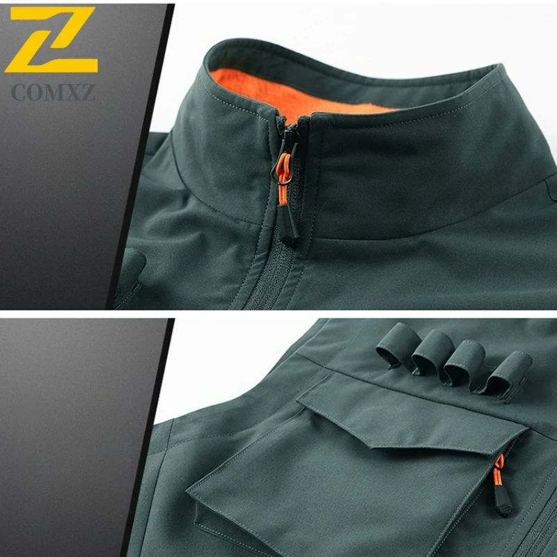 Men's Mesh Lined Vest Outdoor Multi Pocket Photography Fishing Breathable Vests Casual Lightweight Utility Wear Resistant Gilet