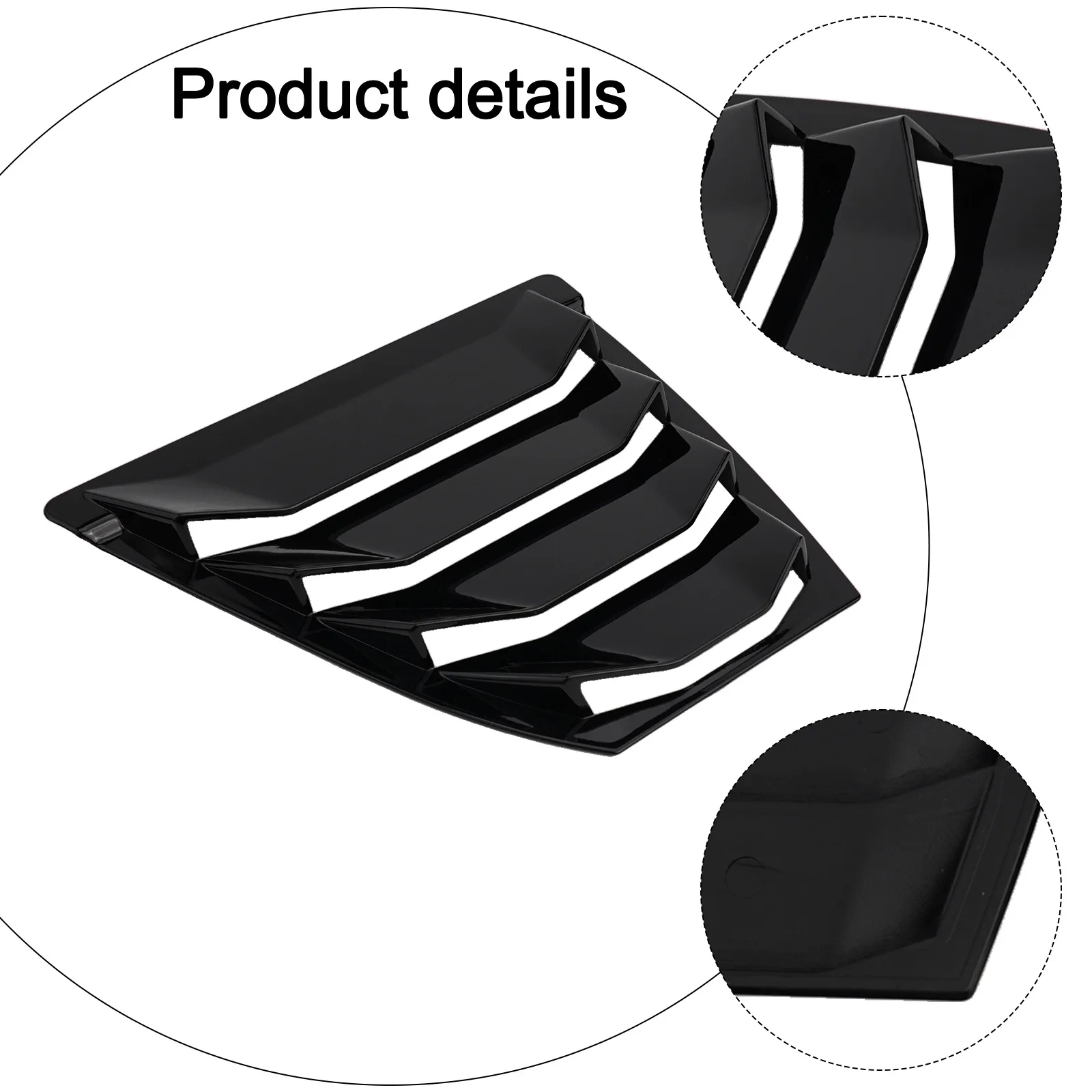 

Quarter Louver Trim Car Rear Door Louver Gloss Black Finish High Reliability Matte Black Finish Car Accessories