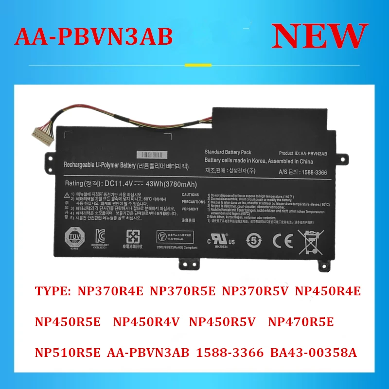 

AA-PBVN3AB Laptop Battery for SAMSUNG NP370R4E NP370R5E NP370R5V NP450R4E NP450R5E NP450R4V