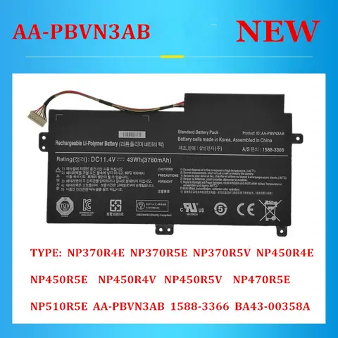 삼성 NP450R5V NP470R5E AA-PBVN3AB BA43-00358A용 AA-PBVN3AB 노트북 배터리
