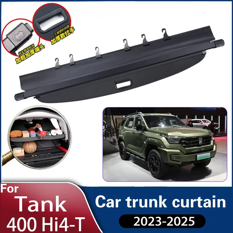 Car Trunk Curtain For Tank 400 Hi4-T 2023 2024 2025 Auto Rear Trunk Curtain Rear Rack Partition Shelter Covers Car Accessories