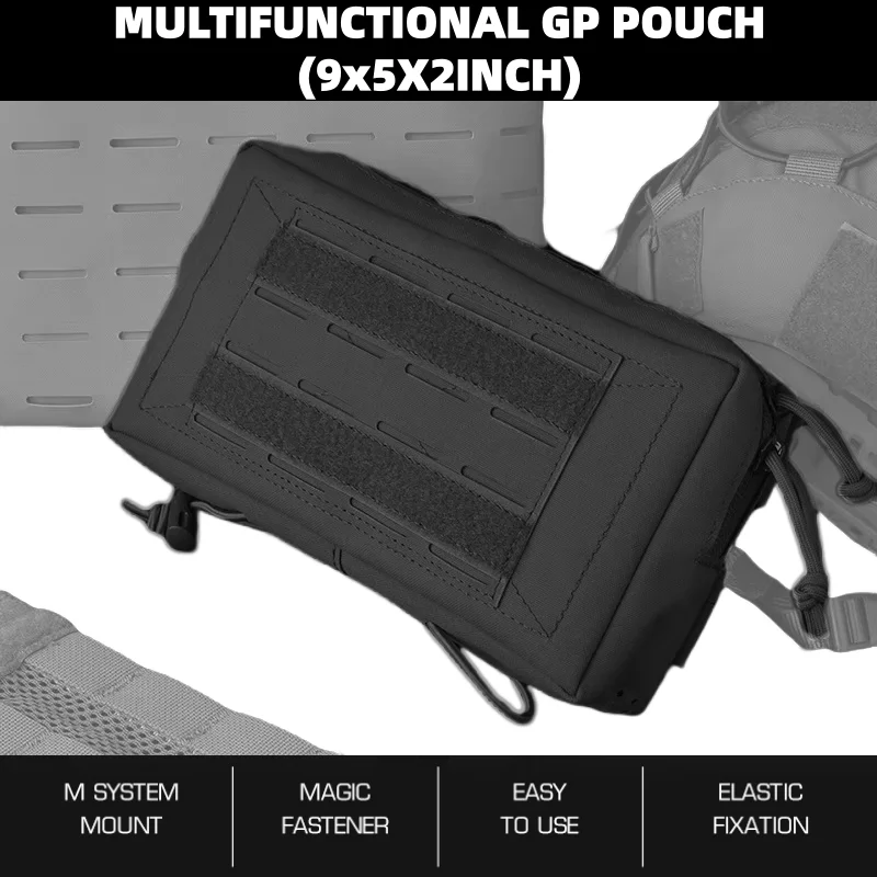 

Outdoor 2 Use Way Storage Bag Multi Functional Magic Fastener MOLLE Pouch for Plate Carrier