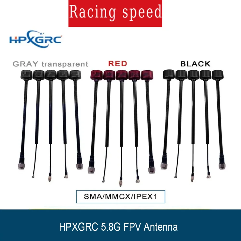 Antena FPV Jarak Jauh HPXGRC 5.8G RHCP, Versi Panjang untuk Drone 5.2-6GHz, Peningkatan Penguatan Sinyal untuk DIY Freestyle