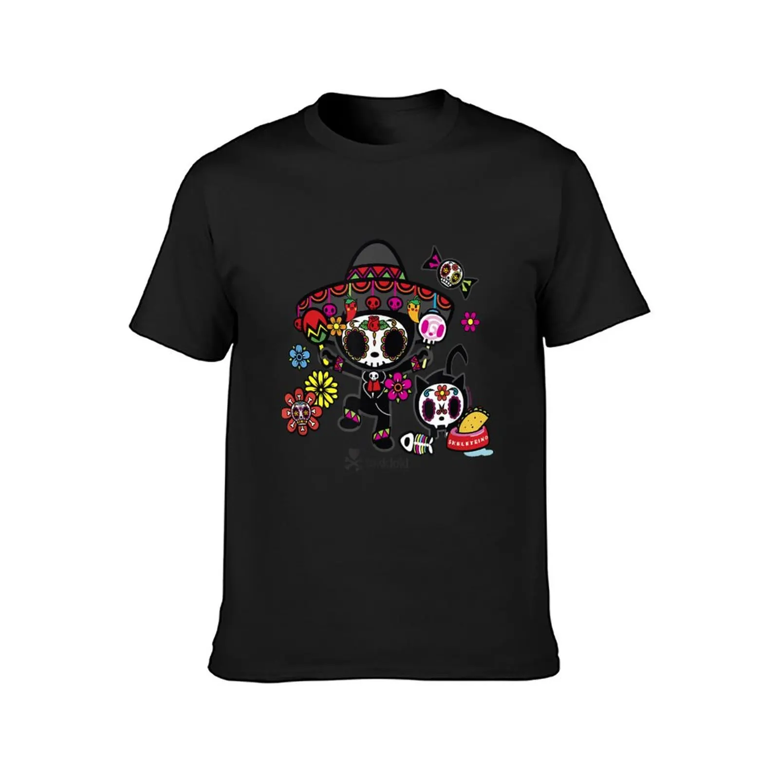 Tokidoki Halloween Day Of The Dead Adios & Skeletrino Shot T-Shirt cute clothes summer top Men's clothing