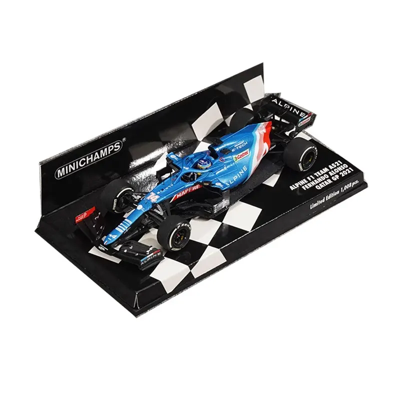 

Premium scale 1:43 ALPINE F1 TEAM A521 2021 Qatar Grand Prix Alonso Car model Collection display, a gift for children.