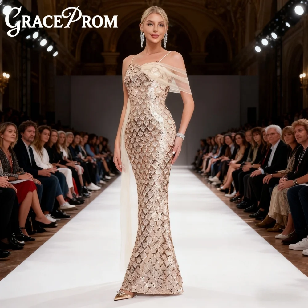 

Элегантное вечернее платье на бретелях 2026, блестящее вечернее платье с пайетками, вечерние платья трапециевидной формы длиной до пола, вечерние платья по индивидуальному заказу