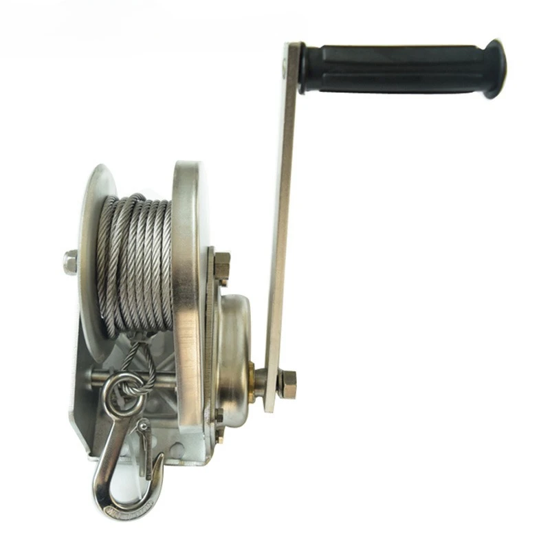 

Two-way self-locking hand winch 304 stainless steel manual winch 2600 lb winch