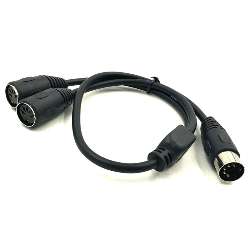 50 cm MIDI DIN 5Pin Y Splitter Adapterkabel, Stecker auf Doppel DIN-5 Buchse Verlängerung Audiokabel Linie für MIDI-Tastaturen – Detail 4