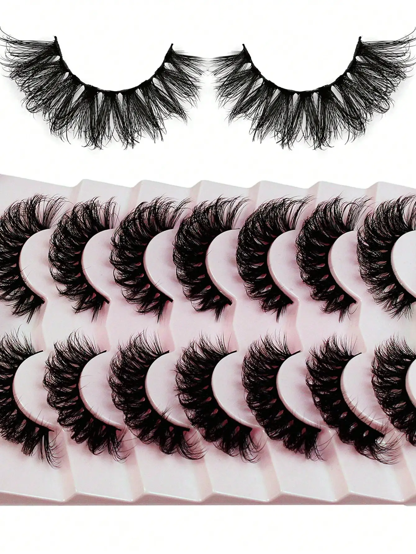 7 Paar flauschige, dicke, langlebige, dramatische und natürlich voluminöse falsche Wimpern – Detail 6