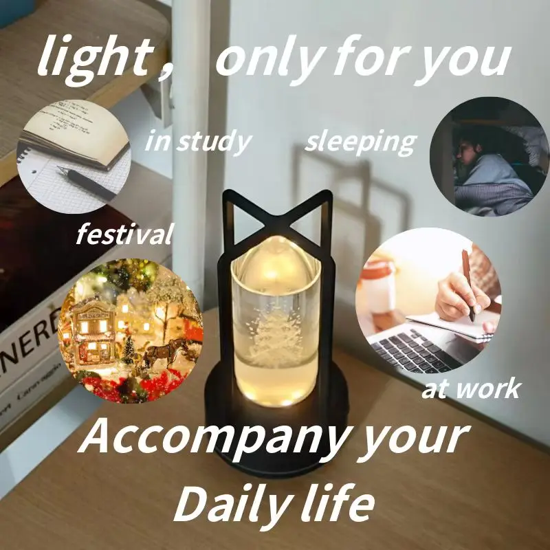 Modern Luxury Battery-Powered Table Lamp Cordless Simple Flexible Design for Bedroom Office or Living Room Decor