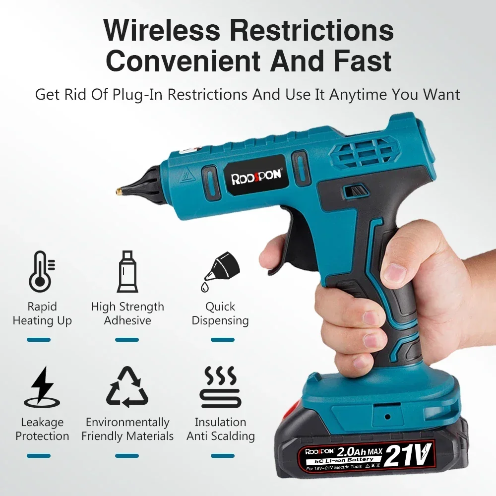 260°C Electric Hot Melt Glue Guns Industrial Mini Glue Guns Thermo DIY Electric Repair Power Tools Set for Makita 18-21V Battery