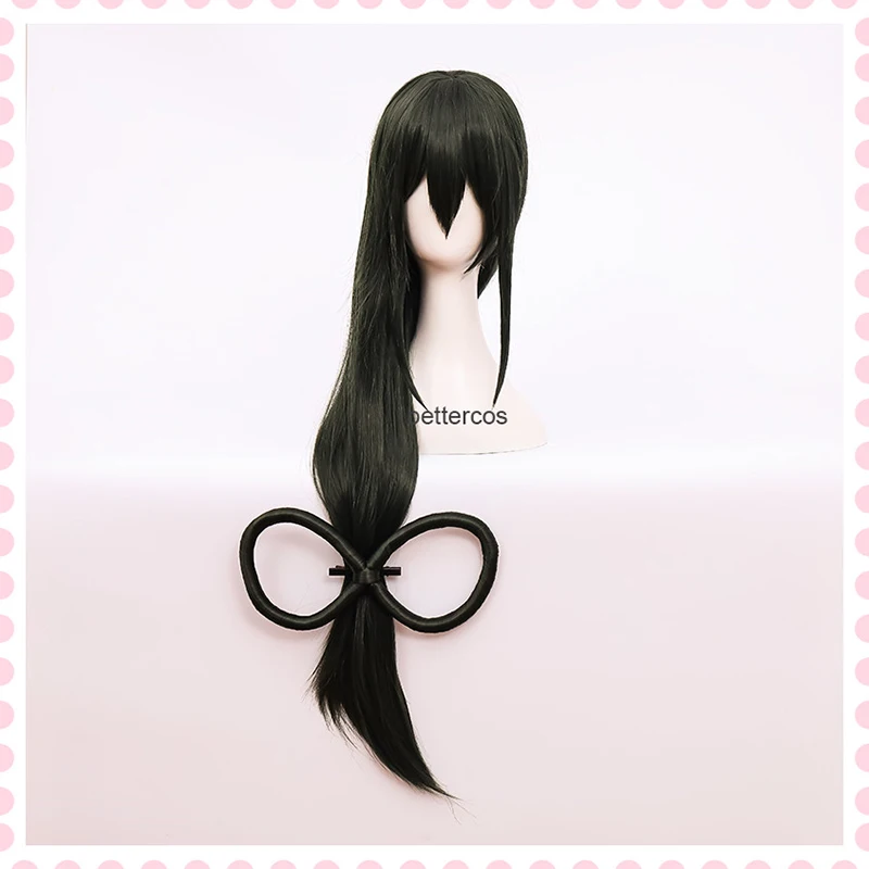 Asui Tsuyu Cosplay Wig Anime Boku No Hero Academia Long Dark Green Heat Resistant Synthetic Hair Halloween Party Wigs + Wig Cap