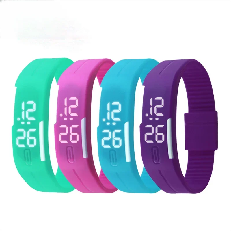 스포츠 디지털 어린이 시계 여성 뜨거운 실리콘 스트랩 LED 디스플레이 어린이 시계 소녀 소년 손목 시계 남자 시계 Reloj De Hombre