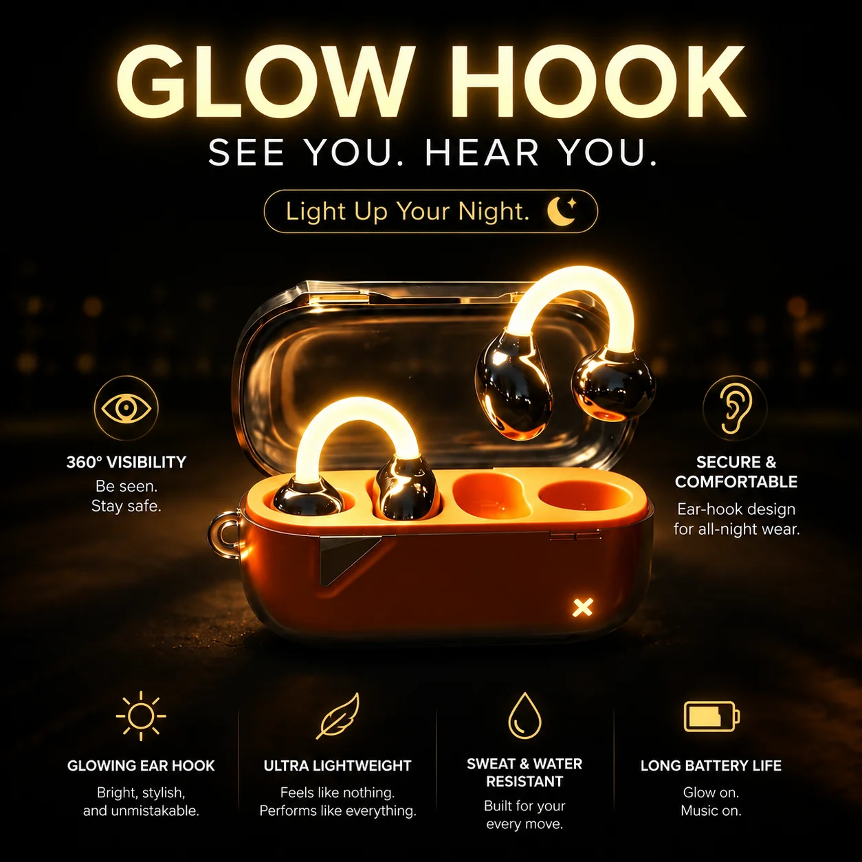 Dmooster D22 ワイヤレス Bluetooth ク - Silicone Ear Hooks Sports Headphones のレビューと価格