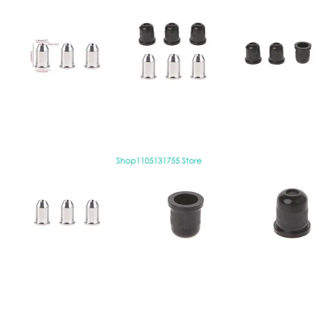 K0EF 4 Pcs Electric Bass Guitar String Mounting Ferrules Bushing For Thru Body Parts