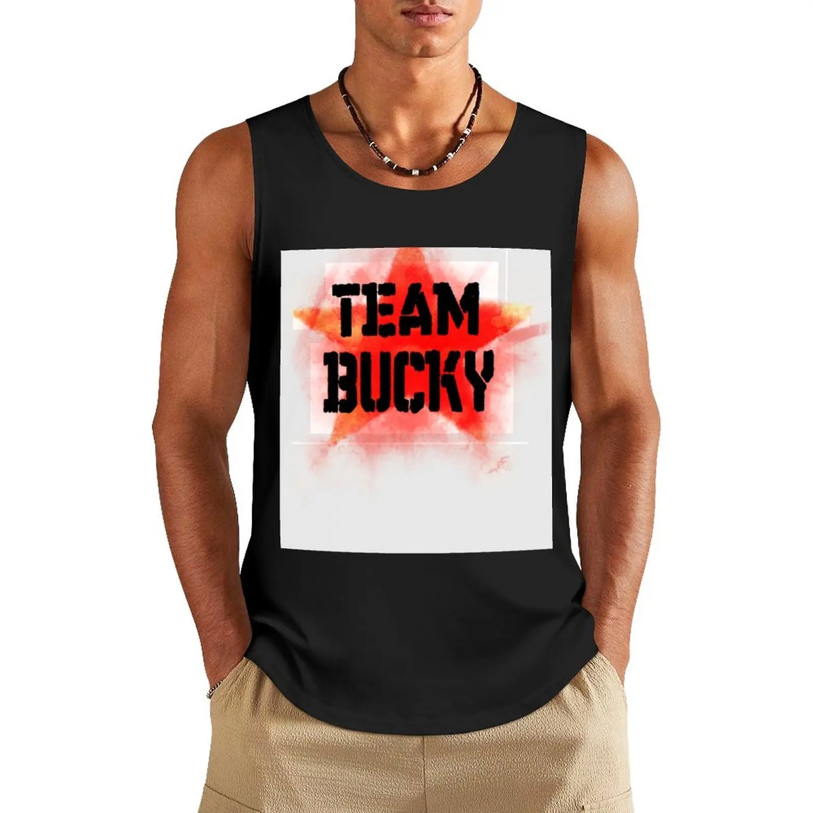 

Team Bucky Tank Top gym wear men training weight vest muscle t-shirt