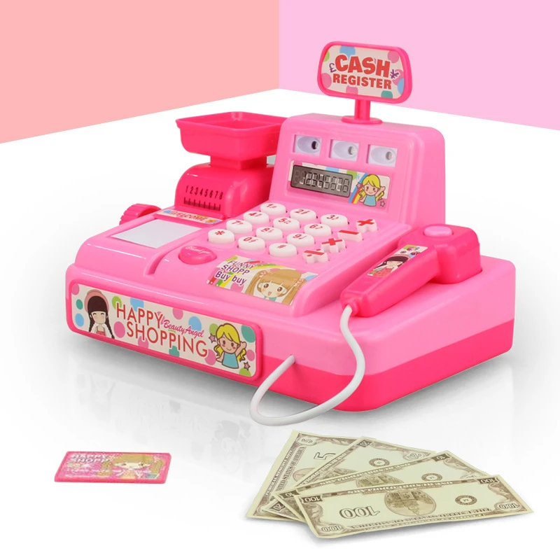 

Child Simulated Light Market Cash Register Plastic Kids Role Play House Toy Gift Pretend Play Perfect Early Educational Toys