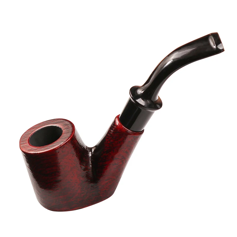

Solid Wood Pipe With A 9mm Smoke Chamber, Detachable And Curved Design, Suitable For Tobacco, Men'S Gift