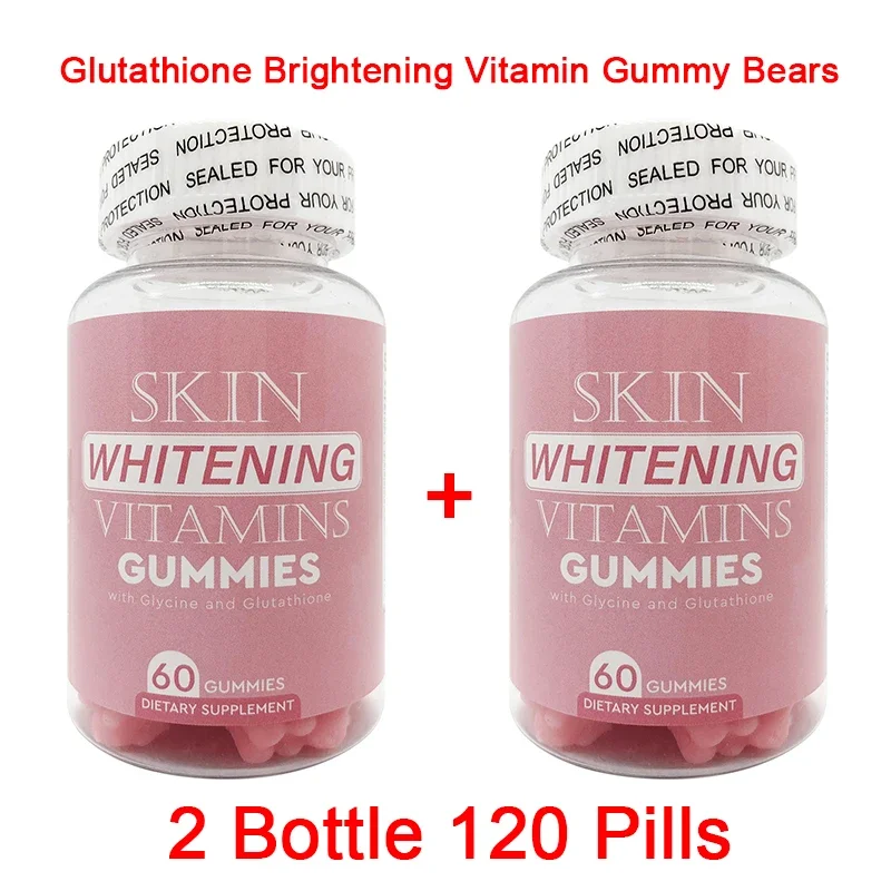 

2 Bottle Glutathione Gummies Brightening Gummies Skin Whitening Vitamin Gummy Bears Health Food