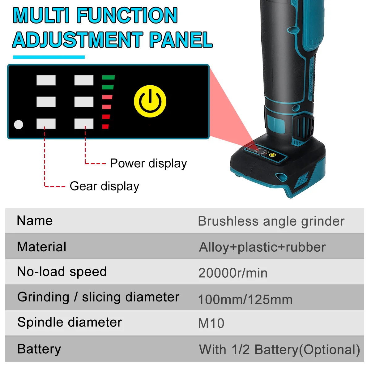 Imagem -02 - Drillpro-rebarbadora Elétrica sem Escova Disco de Corte de Madeira sem Fio Ferramenta para Bateria Makita 18v 125 mm