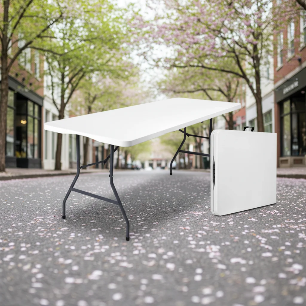 Portable Rectangular Table Camping Folding Table Folding Work Plastic Outdoor Table Outdoor Furniture