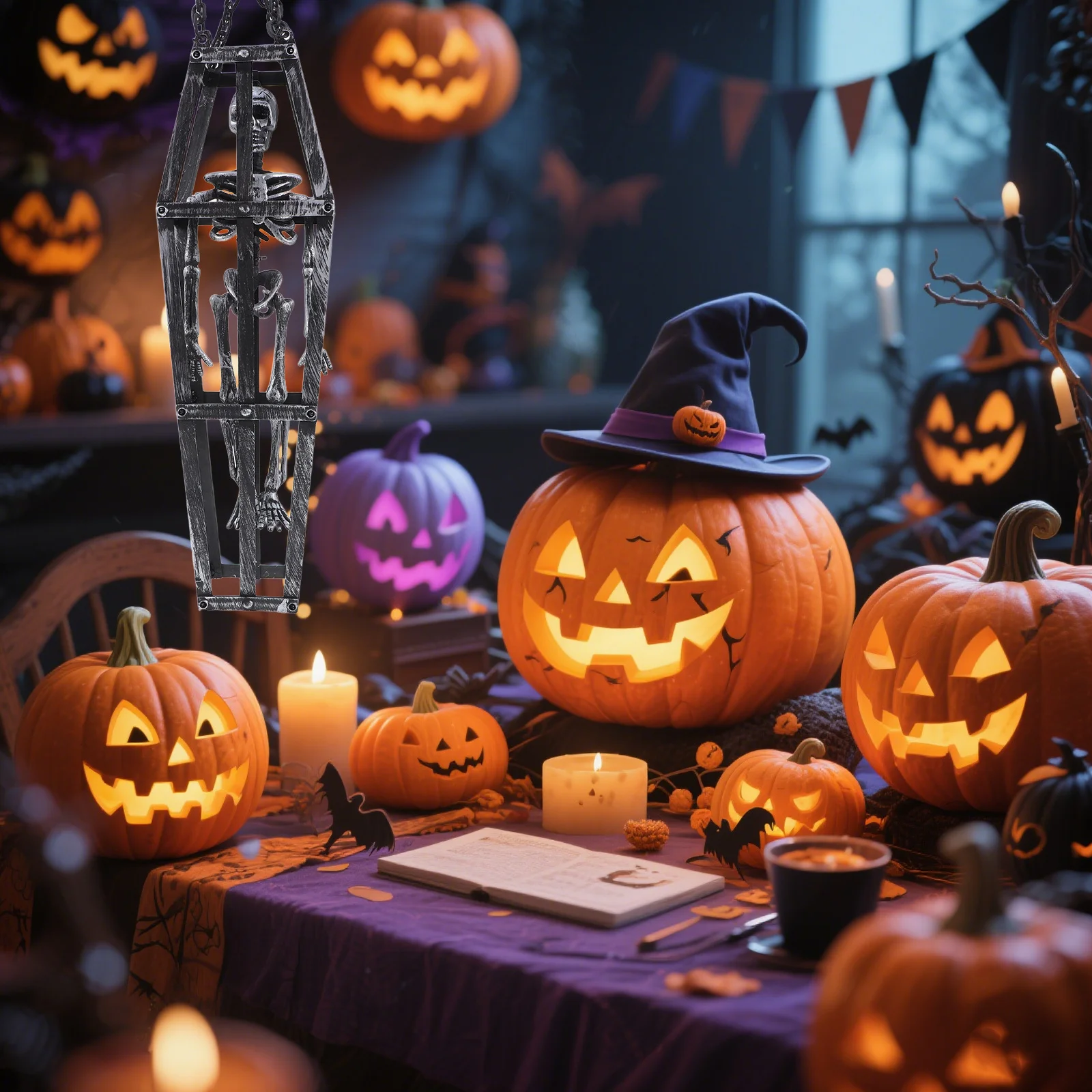 

Halloween Coffin Ghost Hanging Ornament Plastic Decor Indoor Outdoor Party Festival Scary Decoration Courtyard Decor