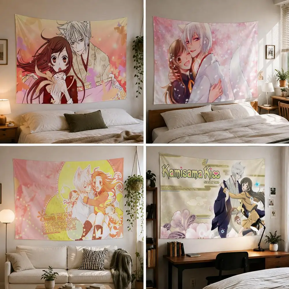 K-Kamisama H-Hajimemashita Tapestry Custom Living Bedroom Party Dormitory Interior Wall Bohemian Decoration Attached Clip