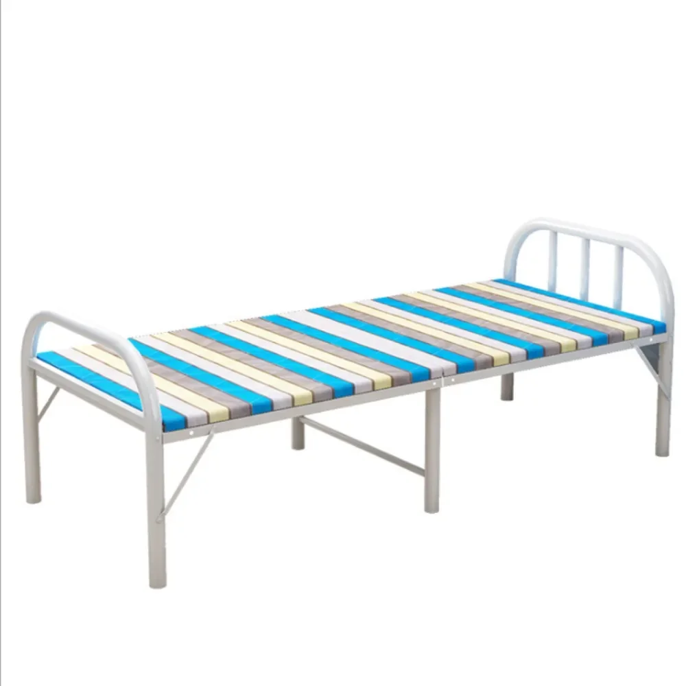 Sturdy Foldable Single Bed Heavy Duty Metal Frame Bed Space Saving Rest Cot For Indoor And Outdoor