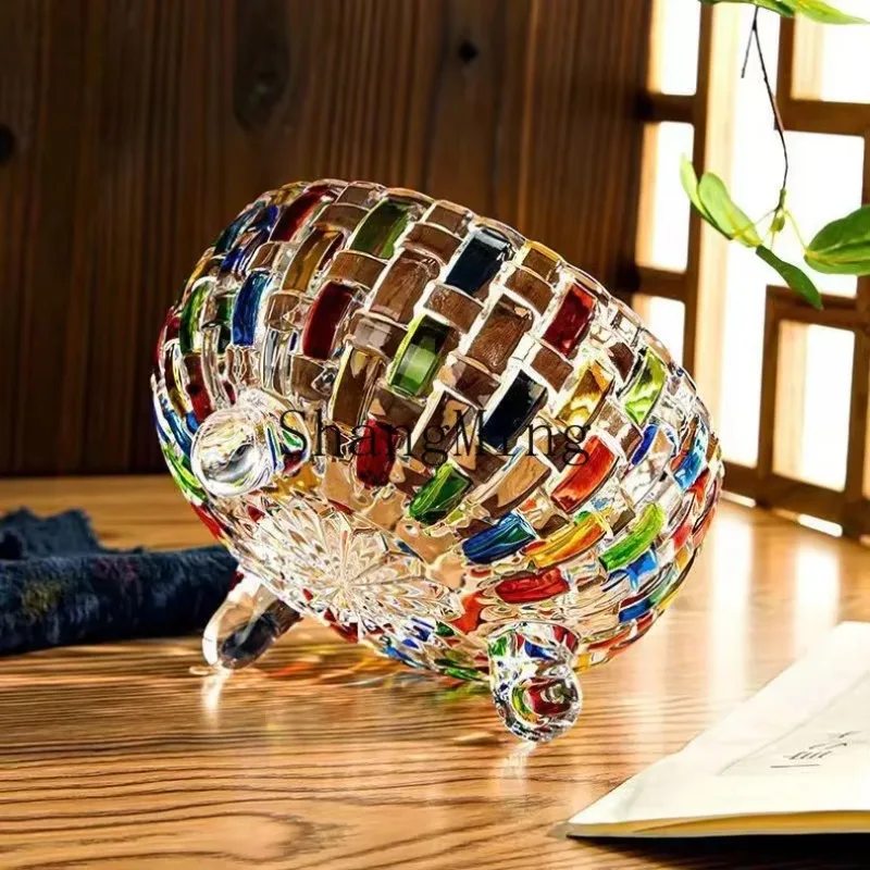 

CL glass sugar jar with lid dried fruit snack jar home fruit tray living room candy cup sugar cube jar