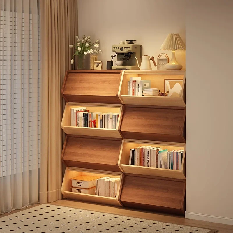 Storage cabinet Solid wood core Household living room corner can be stacked with multi-layer lockers Children's snack lockers