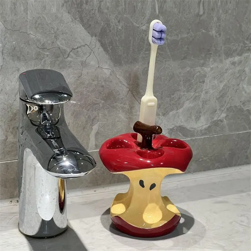 

Creative Ceramic Toothbrush Holder Non Slip Waterproof Makeup Brush Storage Durable Portable Toothpaste Rack