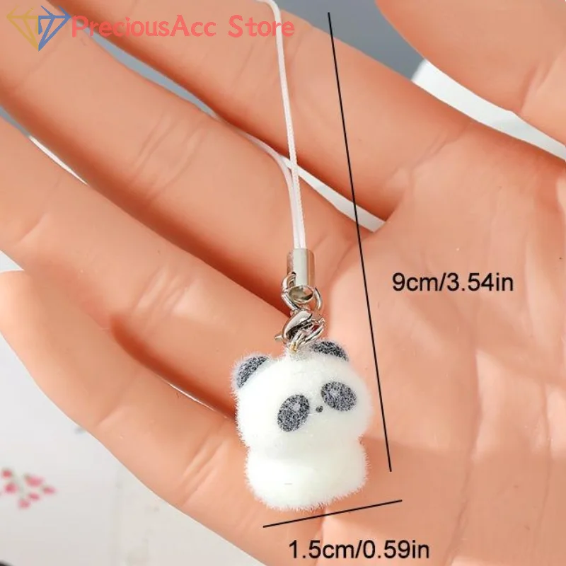 Tier Beflockung Pinguin Nilpferd Schlüsselanhänger Telefon Lanyard Harz Niedlich Tiger Biber Bär Nashorn Tasche Kopfhörer Fall Anhänger