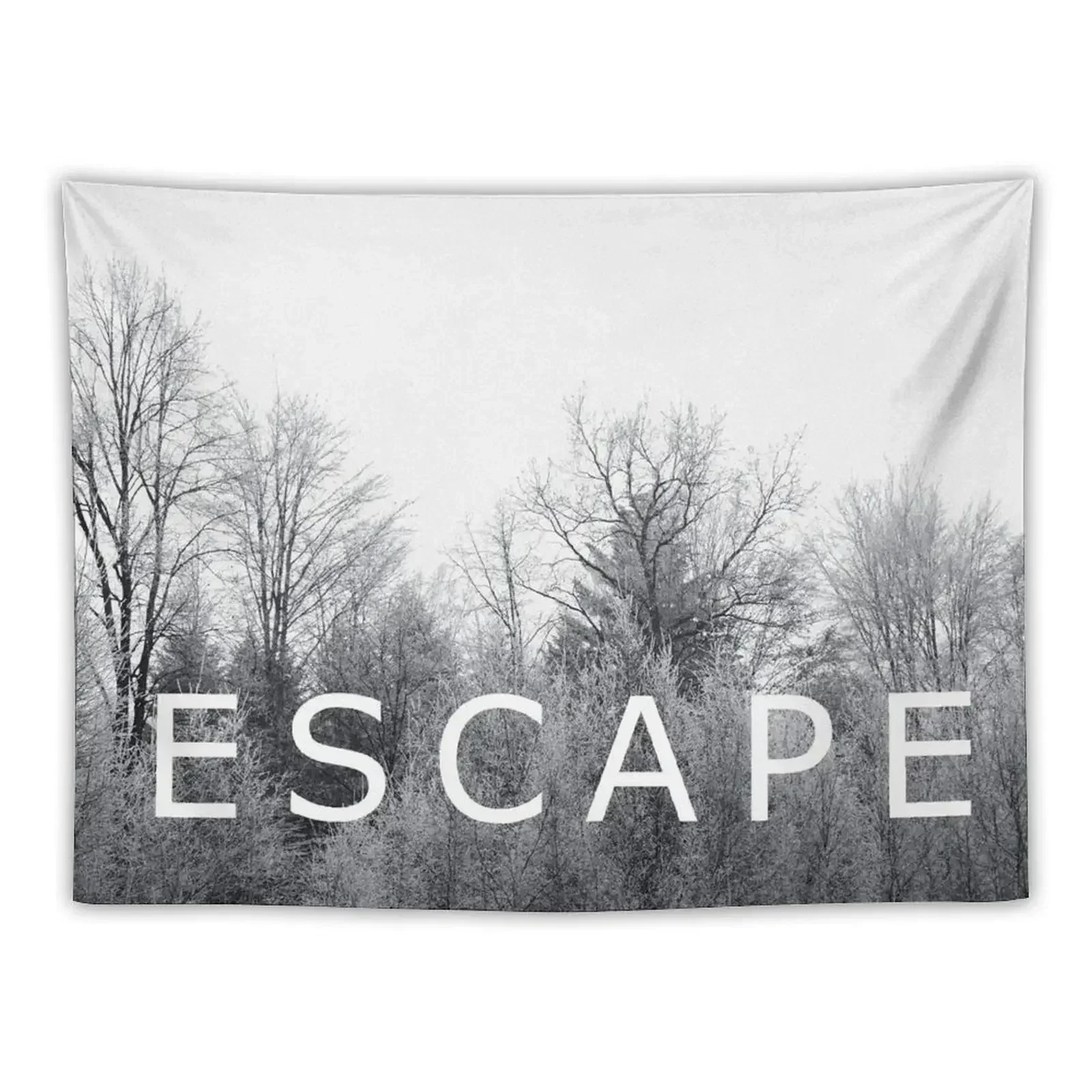 Forest in winter escape Tapestry Outdoor Decoration Aesthetics For Room House Decoration Room Decoration Korean Style Tapestry