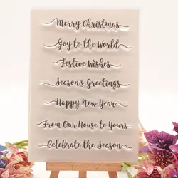 New Year and Christmas greetings Clear Stamps Seal for DIY Scrapbooking Card Transparent Stamps Making Photo Album Crafts Decor