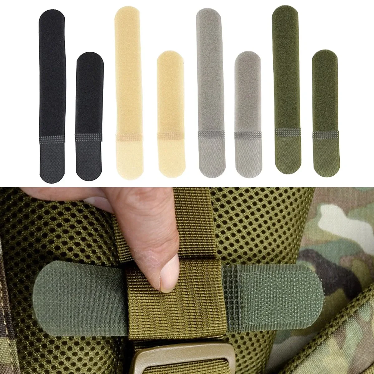 Reusable Nylon Cable Ties Straps With Hook Loop Fastener For Backpack Organizer Cord Grip Wrapping Buckle Webbing Fix