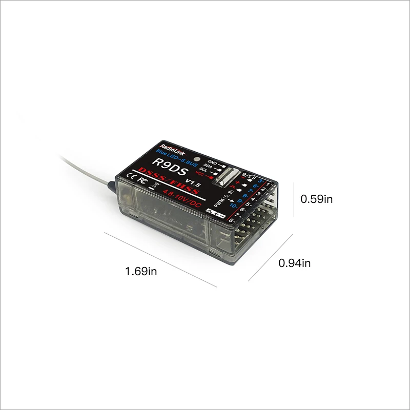 Original Radiolink R12DSM R12DS R9DS R6DSM R6DS RC Receiver 2.4GHZ Work with Transmitter AT9/AT9S/AT9S Pro/AT10/AT10 II Airplane