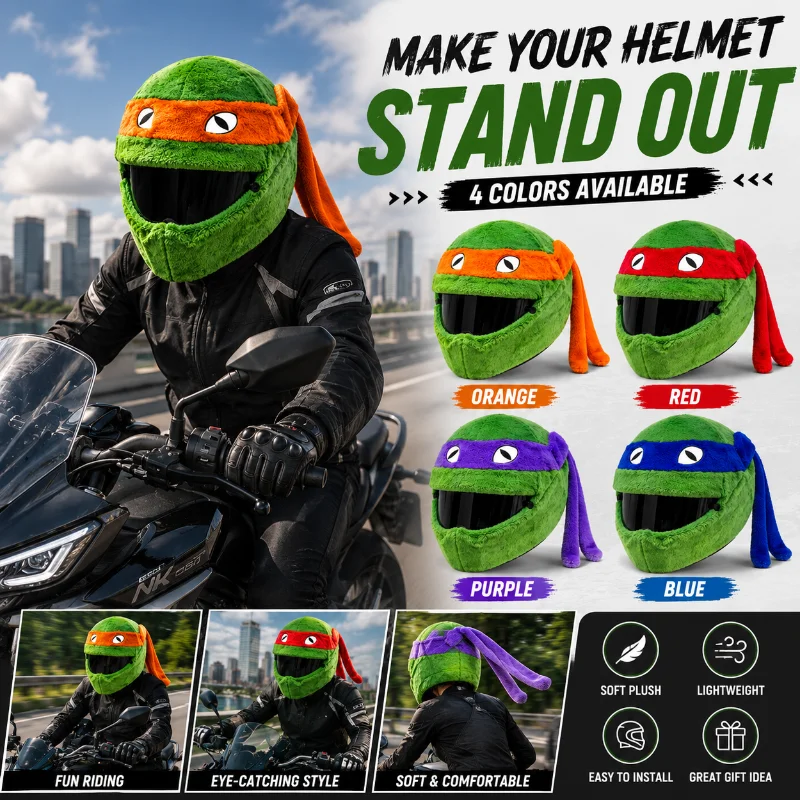 Motorcycle Plush Helmet Cover Funny Cartoon Full Face Helmet Decoration Hood Soft Furry Riding Headgear 4 Colors
