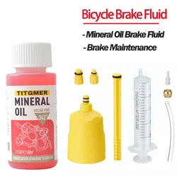 60ml Bicycle Brake Mineral Oil System Bike Hydraulic Disc Brake purge Oil Bleed Tool Kit ,for Shimano MTB Road Bike Brakes