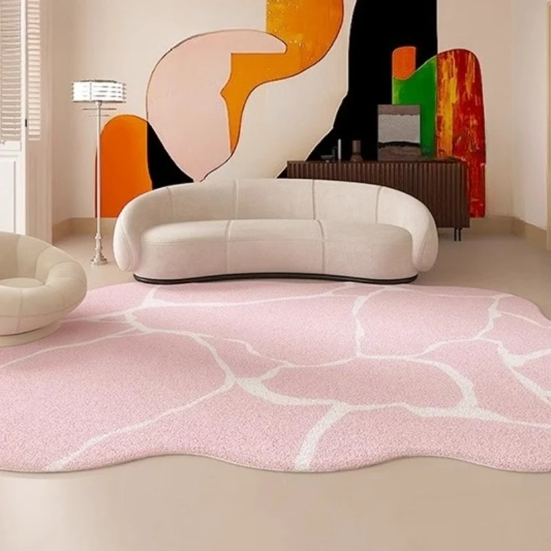 

Dopamine Color Bedroom Decor Pink Carpet Fluffy Soft Lounge Floor Mat Thicken Plush Rug Irregular Shapes Carpets for Living Room