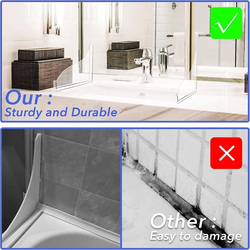 2 Pcs Shower Bathtub Splash Guard Thickened Bathroom Bath Tub Splash Guards With 3 Meter Super Viscose
