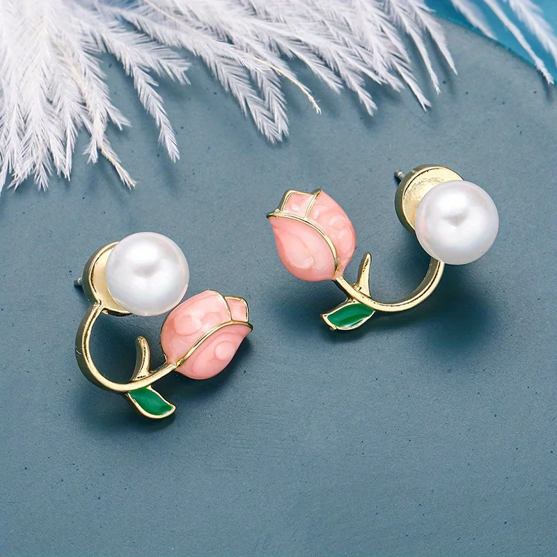 Fashion Tulip Flower Shaped Earrings Jewelry Perfect Choice for Vacations Gatherings Weddings and Daily Wear Holiday Accessories