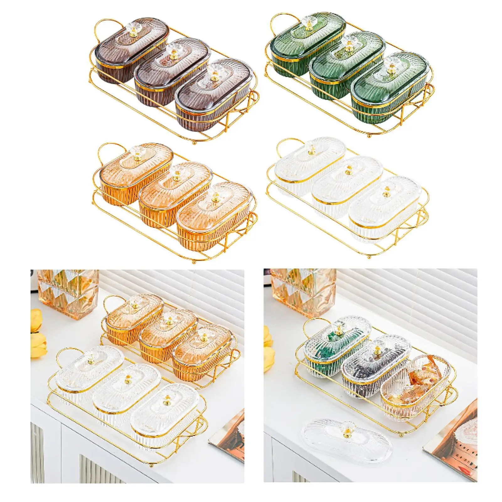 Trockenfrüchte-Schale mit Deckel, Snack-Schale, Küchen-Gewürzbehälter, Vorspeisen-Schale für Party, Hochzeit, Esszimmer, Küche, Snacks